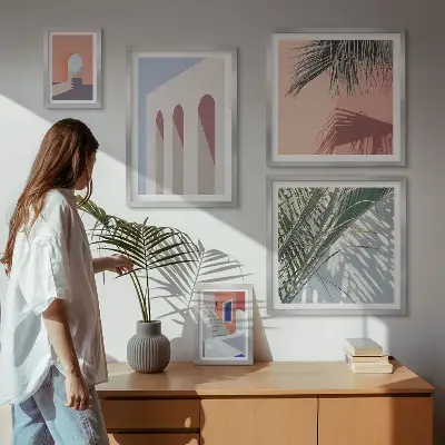 Gallery wall City architecture illustrations