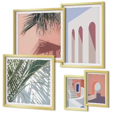 Gallery wall City architecture illustrations