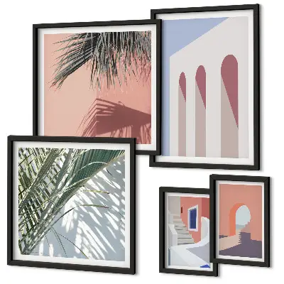 Gallery wall City architecture illustrations