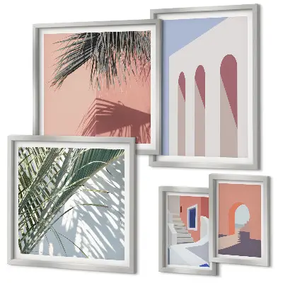 Gallery wall City architecture illustrations