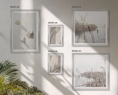 Boho style framed photo set close-up structural details