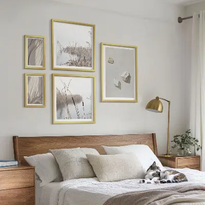Boho style framed photo set close-up structural details