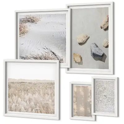 Set of 5 wall art pieces Boho natural textures