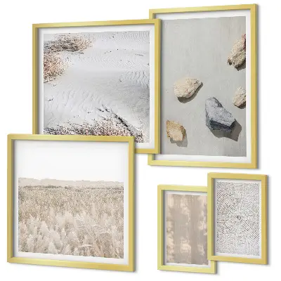Set of 5 wall art pieces Boho natural textures