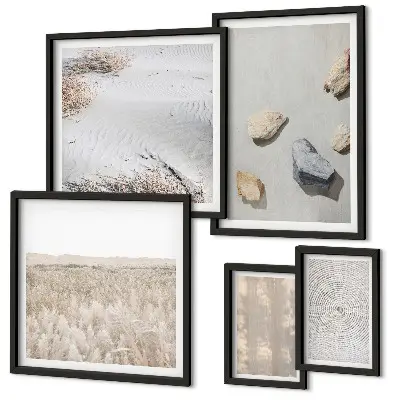 Set of 5 wall art pieces Boho natural textures