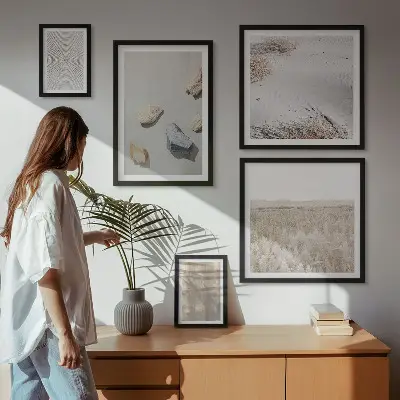 Set of 5 wall art pieces Boho natural textures