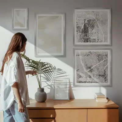 Gallery wall minimalist paint texture art