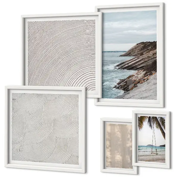 Summer sand seaside view wall art set of 5 pieces