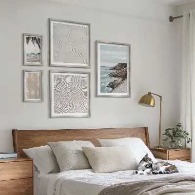 Set of 5 wall art pieces Summer sand seaside views
