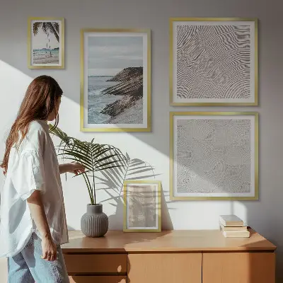 Set of 5 wall art pieces Summer sand seaside views