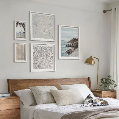 Summer sand seaside view wall art set of 5 pieces