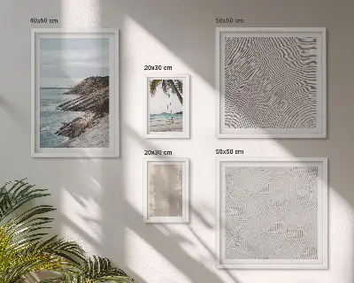 Set of 5 wall art pieces Summer sand seaside views