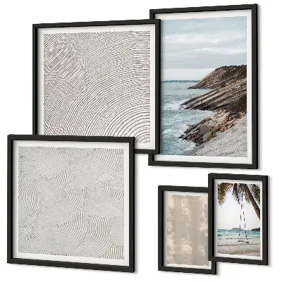 Set of 5 wall art pieces Summer sand seaside views