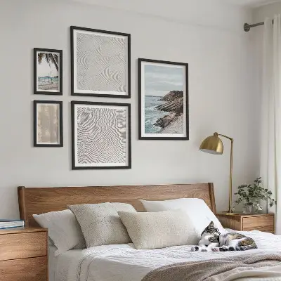 Summer sand seaside view wall art set of 5 pieces
