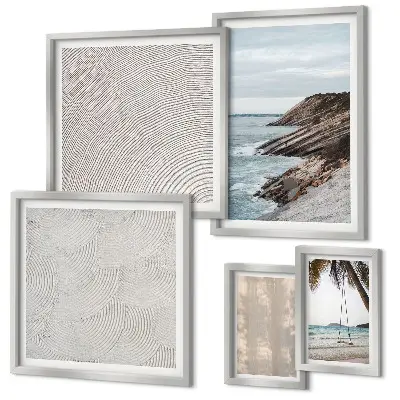 Set of 5 wall art pieces Summer sand seaside views