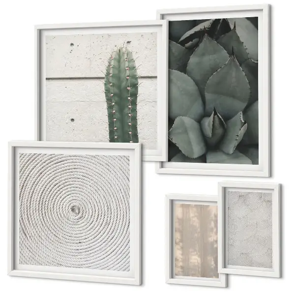 Gallery wall Summer textures with a tropical feel