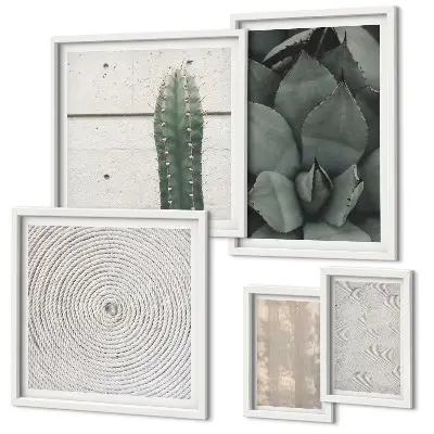 Gallery wall Summer textures with a tropical feel