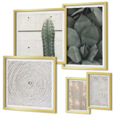 Gallery wall Summer textures with a tropical feel