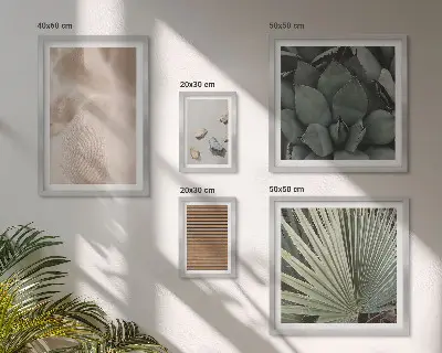 Framed photo set Stones wood fabric textures