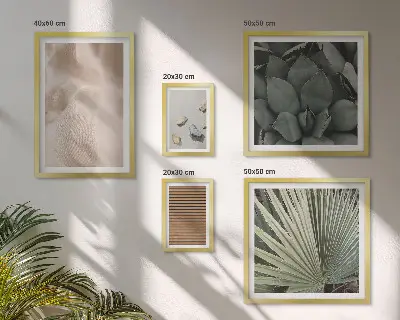 Framed photo set Stones wood fabric textures