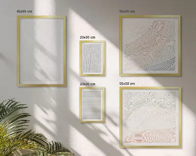 Set of 5 wall art pieces Bright structures string patterns