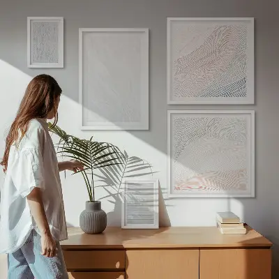 Bright structures string patterns wall art set set of 5 pieces