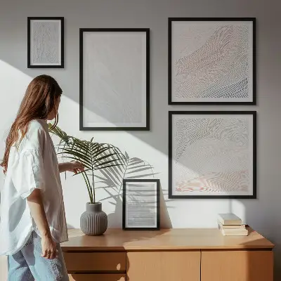 Bright structures string patterns wall art set set of 5 pieces