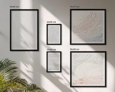 Set of 5 wall art pieces Bright structures string patterns