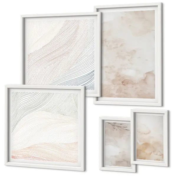 Gallery wall Watercolor leaves and spots