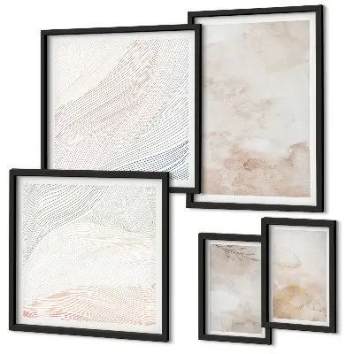 Gallery wall Watercolor leaves and spots