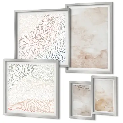 Gallery wall Watercolor leaves and spots