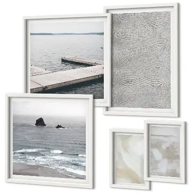 Set of 5 wall art pieces Abstract design modern textures