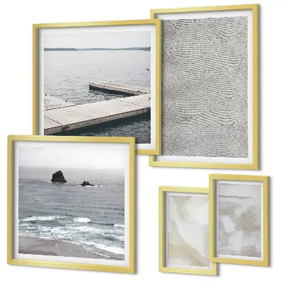 Set of 5 wall art pieces Abstract design modern textures