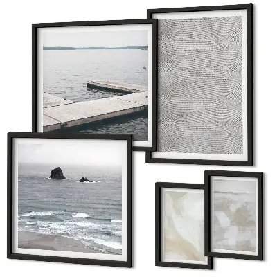 Set of 5 wall art pieces Abstract design modern textures