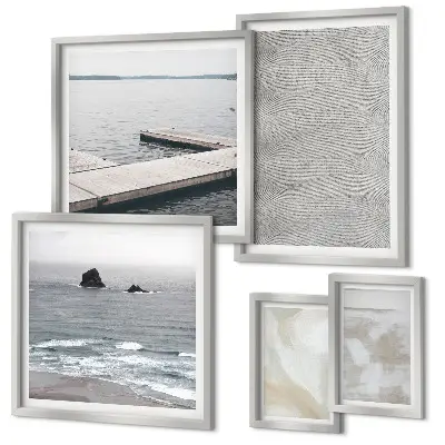 Set of 5 wall art pieces Abstract design modern textures