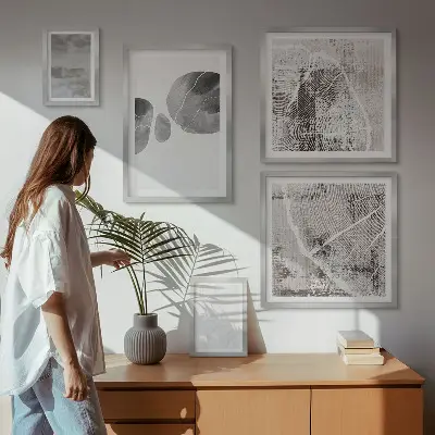 Abstract modern shapes gallery wall