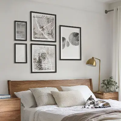 Abstract modern shapes gallery wall