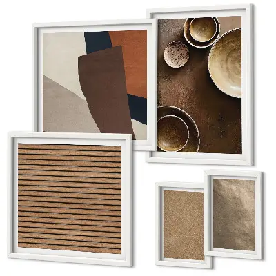 Framed photo set Minimalist stone structures