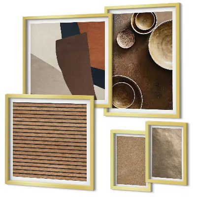 Framed photo set Minimalist stone structures