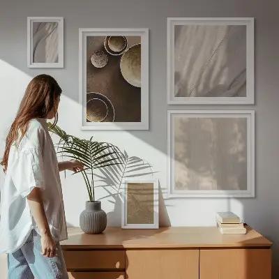Set of 5 wall art pieces Minimalist texture structures