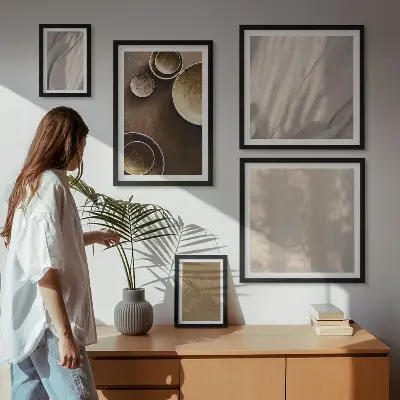 Set of 5 wall art pieces Minimalist texture structures