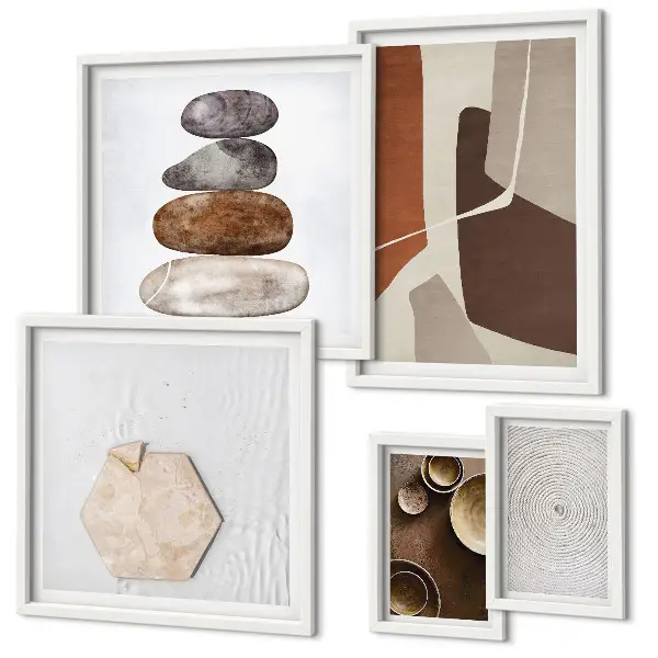 Modern art gallery wall textured prints set