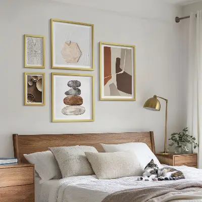 Modern art gallery wall textured prints set