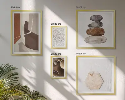 Modern art gallery wall textured prints set