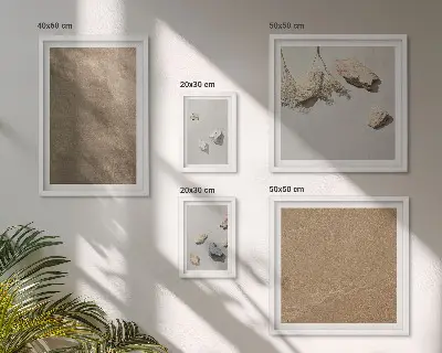 Framed photo set Stones beach natural structures