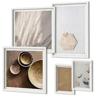 Minimalist warm texture wall art set of 5 pieces
