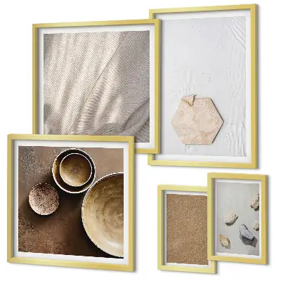 Minimalist warm texture wall art set of 5 pieces
