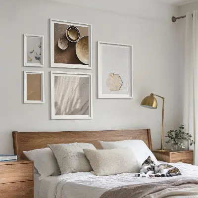 Minimalist warm texture wall art set of 5 pieces