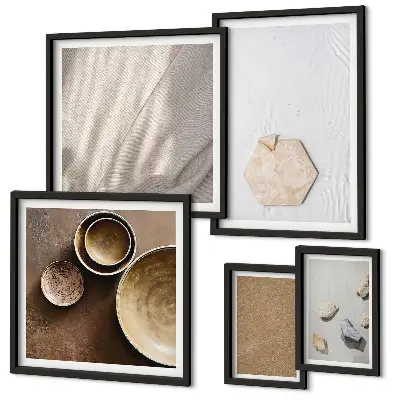 Set of 5 wall art pieces Minimalist textures warm