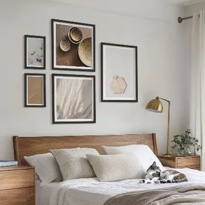Minimalist warm texture wall art set of 5 pieces